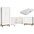 Quarto de Bebê Berço Evolution + Guarda Roupa + Cômoda 3 Gavetas Classic Branco Fosco - Imagem 2
