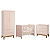 Quarto de Bebê Berço Evolution + Guarda Rousa + Cômoda 3 Gavetas Classic Rosa Fosco - Imagem 1