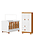 Quarto de Bebe Berço Americano + Guarda Roupa Infantil 3P 3G Apolo Branco Savana - Imagem 1