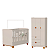 Quarto de Bebe Berço Americano + Guarda Roupa Infantil 3P 3G Apolo Areia Fosco - Imagem 1