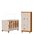 Quarto de Bebe Berço Americano + Guarda Roupa Infantil 3P 3G Apolo Areia Savana - Imagem 1