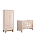 Quarto de Bebê Berço Evolution + Guarda Roupa 2 Portas Classic Rosa Fosco - Imagem 1