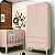 Quarto de Bebê Berço Evolution + Guarda Roupa 2 Portas Classic Rosa Fosco - Imagem 6