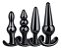 Kit Com 4 Plugs Anais Com Diferentes Formas E Tamanhos Ap031 Preto - Imagem 2
