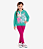 Conjunto Moletom Verde legging Rosa - Imagem 1