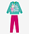 Conjunto Moletom Verde legging Rosa - Imagem 3