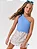 Conjunto Blusa Um Ombro Só E Short-Saia Azul - Imagem 1