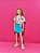 Conj Blusa e Short/saia Natural/Azul Hawai - Imagem 1