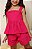 Conjunto Infantil Menina Blusa Peplum e Short em Algodão Pink - Imagem 2