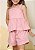 Conjunto Infantil Menina Blusa Peplum e Short em Algodão Rose - Imagem 2