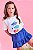 Conjunto Infantil Feminino Bela Peixinhos – Camiseta e Short-Saia Azul - Imagem 2