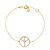Pulseira Paz & Amor Ouro Amarelo 18 K e  Topazio Incolor - Imagem 1