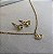 Colar Olho Ouro 18k com Diamante - Imagem 1