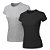 Kit 2 Blusas Feminina Camiseta Lisa Básica Algodão Camisa Baby Look - Imagem 1