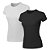 Kit 2 Blusas Feminina Camiseta Lisa Básica Algodão Camisa Baby Look - Imagem 1