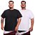 Kit 2 Camisetas Masculina Plus Size Camisa Blusa Lisa Algodão Premium - Imagem 1