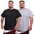 Kit 2 Camisetas Masculina Plus Size Camisa Blusa Lisa Algodão Premium - Imagem 1