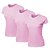 Kit 3 Blusas Feminina Camiseta Lisa Básica Algodão Camisa Baby Look - Imagem 1