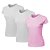 Kit 3 Blusas Feminina Camiseta Lisa Básica Algodão Camisa Baby Look - Imagem 1