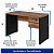 Mesa de Escritório 1,20x0,60 Com Gavetas - Nogal Sevilha/Preto - 21471 - Casa das Cadeiras Anápolis - Imagem 3