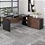 Mesa de Escritório Diretor em 'L' com Vidro Fumê - 1,90x1,50 - Marsala/Preto - 23428 - Casa das Cadeiras - Imagem 4