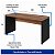 Mesa de Escritório 1,50x0,60 Sem Gavetas - Nogal Sevilha/Preto - 21472 - Casa das Cadeiras Anápolis - Imagem 3