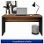 Mesa de Escritório 1,50x0,60 Sem Gavetas - Nogal Sevilha/Preto - 21472 - Casa das Cadeiras Anápolis - Imagem 2