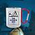 Caneca Aço Inox Branca 300ml Alça Mosquetão Vermelha - Imagem 1
