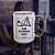Caneca Cerâmica Branca 440ml com Alça e Borda Cromada Dourada - Imagem 1