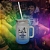 Caneca Mason Jar Degradê com Tampa e Canudo 430ml - Imagem 1