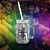 Caneca Mason Jar Degradê com Tampa e Canudo 430ml - Imagem 2