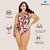 Maiô Banho de Mar Estampado com Bojo Zero Barriga Plus Size - Imagem 7