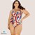 Maiô Banho de Mar Estampado com Bojo Zero Barriga Plus Size - Imagem 5