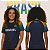 Camiseta Brasil Bandeira Azul Feminina Dry Fit Leve Respirável Esportiva Premium Torcedora - Imagem 1