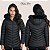 Jaqueta Puffer Feminina Peluciada Forrada Capuz Removível Inverno Com Zíper E Bolso - Imagem 2