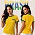 Camiseta Brasil Feminina Amarela Dry Fit Respirável Leve Confortável Para Treino E Dia A Dia - Imagem 1