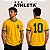 Camisa Brasil Retrô Pelé 1970 Athleta Masculina Edição Especial Em Algodão Amarela Original - Imagem 1