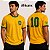 Camisa Brasil Retrô Pelé 1970 Athleta Masculina Edição Especial Em Algodão Amarela Original - Imagem 4