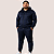 Conjunto Moletom Masculino Plus Size Flanelado Com Capuz Zíper e Calça Casual - Imagem 3