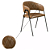 Kit 2 Cadeira Jantar Decor Veneza Estofado Courissimo Marrom 45x81x54cm Pés Ferro - Imagem 2