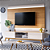 Rack Classic Sala TV Até 65 Polegadas MDF 2 Gavetas OffWhite/Nature 2.6m - Imagem 2