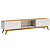 Rack Classic Sala TV Até 65 Polegadas MDF 2 Gavetas OffWhite/Nature 2.6m - Imagem 1