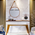 Espelho Decorativo Redondo Aqua 80cm Com Alça Courissimo Marrom - Imagem 5