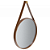 Espelho Decorativo Redondo Aqua 80cm Com Alça Courissimo Marrom - Imagem 1