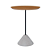 Mesa Canto Lateral Stone Redonda Alta 52x62cm Tampo MDF e Base Cimento - Imagem 1