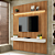 Painel Home Ripado Inovare 1.85m C/ Led Sala TV até 75 polegadas Carvalho/OffWhite - Imagem 2