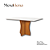 Mesa Jantar Viena 1.60X90m Base Madeira Lam Tampo Vidro Laq - Imagem 2