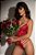 Body Kylie de renda fio dental vermelho - Imagem 3