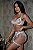 Conjunto Lingerie Branco em Renda e Tule com Cinta-Liga e Calcinha Fio - Imagem 3
