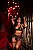 Conjunto Lingerie Preto em Renda e Tule com Cinta-Liga e Calcinha Fio - Imagem 6